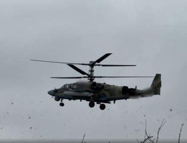 Экипаж вертолета Ка-52М уничтожил бронетехнику ВСУ в зоне ответственности группировки войск «Север»